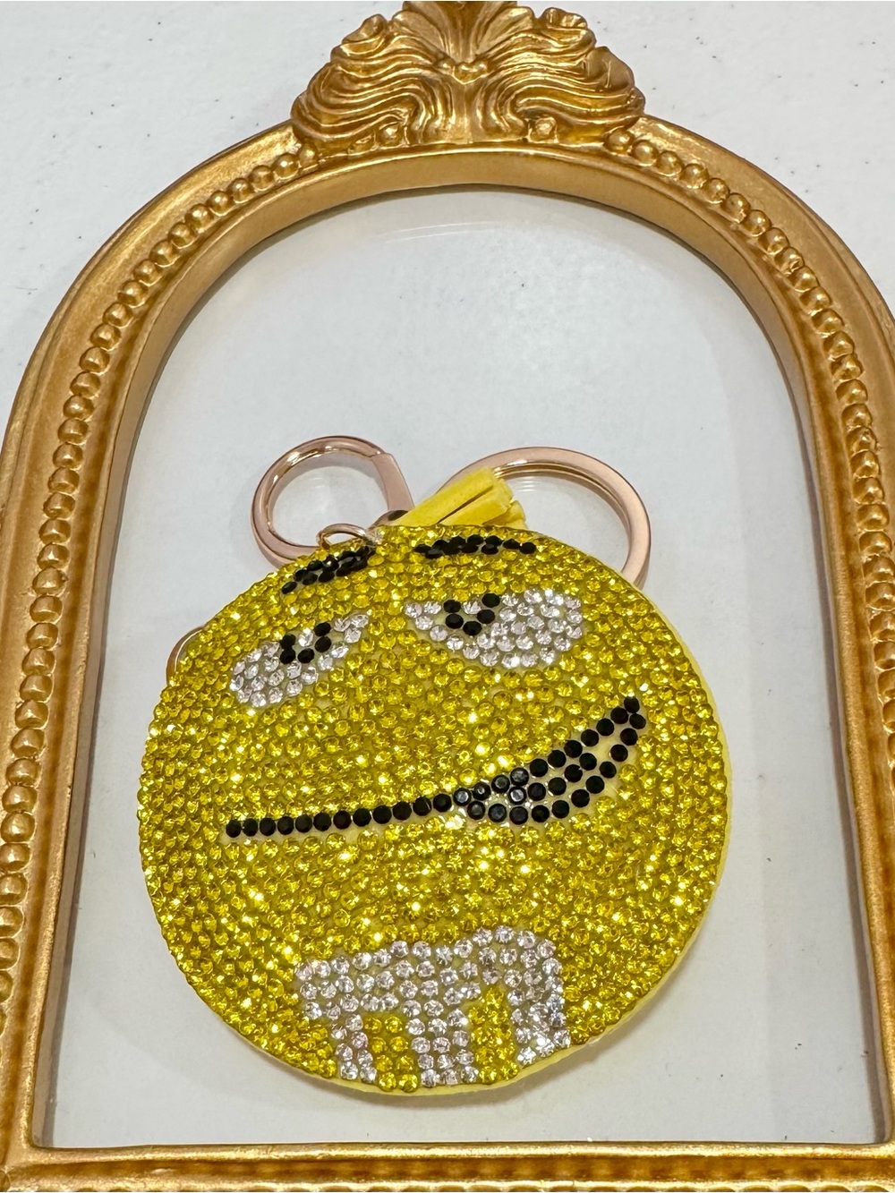 New Yellow Crystal M&M Keychain